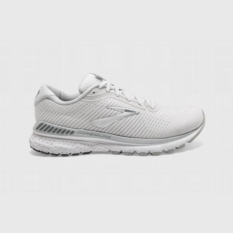 Tenis Brooks Adrenaline Gts 20 - Zapatillas Para Correr En Asfalto Mujer - Blancas / Plateadas / Gri